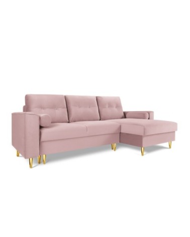 Canapé d'angle 4 places en velours lavande