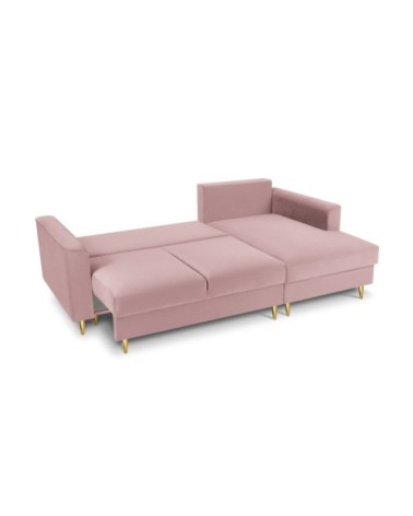 Canapé d'angle 4 places en velours lavande