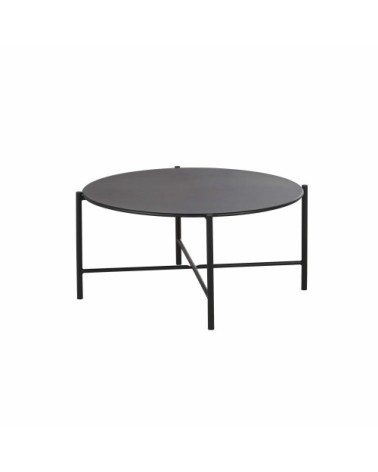 Table basse de jardin ronde en acier noir D74