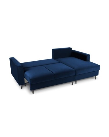 Canapé d'angle 4 places en velours bleu roi