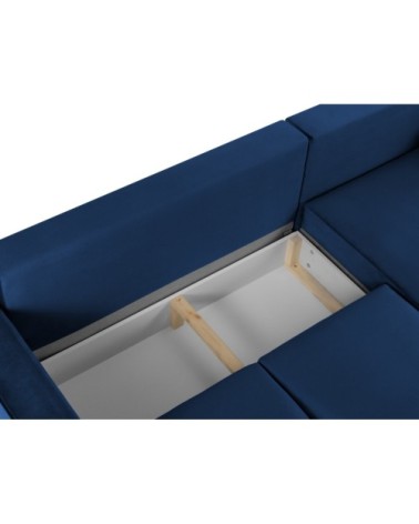 Canapé d'angle 4 places en velours bleu roi