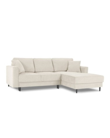 Canapé d'angle 4 places en tissu structuré beige