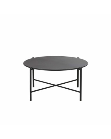 Table basse de jardin ronde en acier noir D74