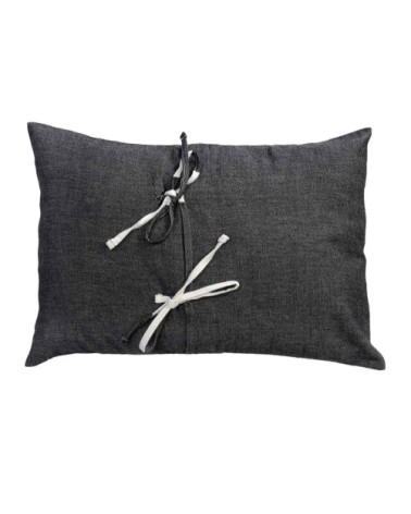 Housse de coussin coton tricolore noir blanc et écru 35 x 50