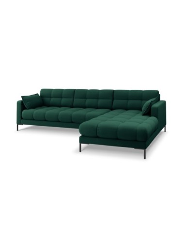 Canapé d'angle droit 5 places en tissu structurel vert