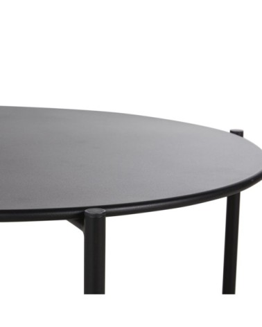 Table basse de jardin ronde en acier noir D74