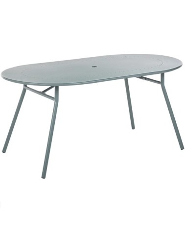 Ensemble de jardin table avec 4 chaises en acier bleu clair