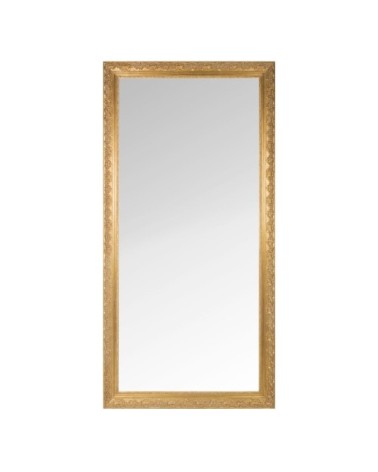 Grand miroir rectangulaire à moulures dorées, 90x180 cm