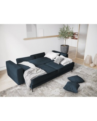 Canapé 3 places en tissu structuré bleu foncé