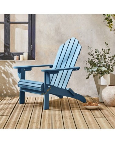 Fauteuil de jardin pliable en eucalyptus bleu grisé