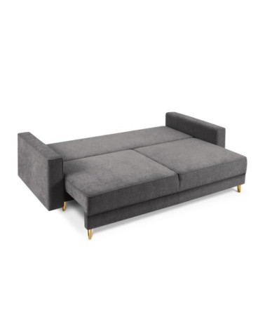 Canapé 3 places en tissu structuré gris