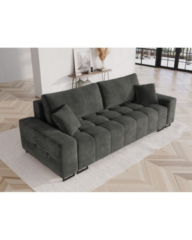 Canapé 3 places en velours gris