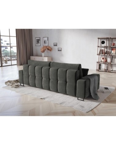 Canapé 3 places en velours gris