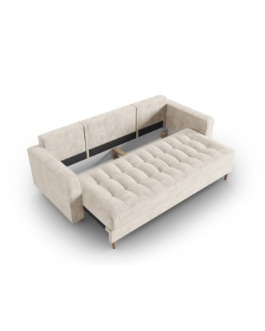 Canapé 3 places en tissu structuré beige