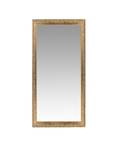 Grand miroir rectangulaire à moulures dorées, 90x180 cm