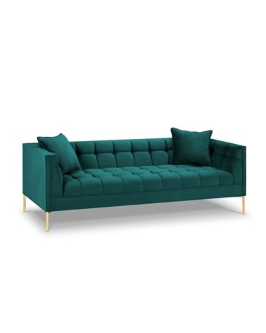 Canapé velours turquoise 3 places
