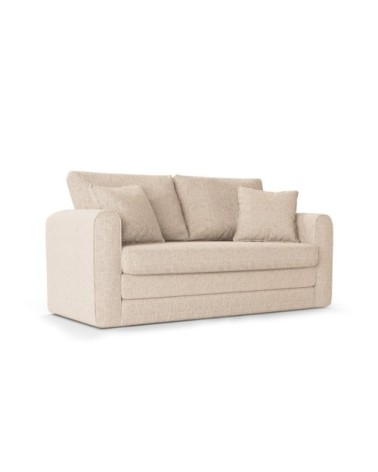 Canapé 2 places en tissu structuré beige clair