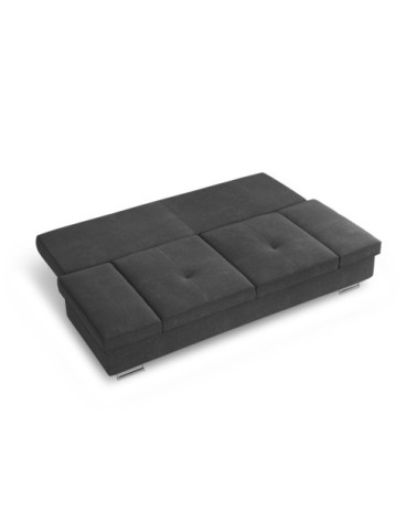 Canapé 2 places en tissu structuré noir