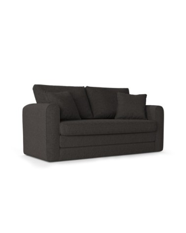 Canapé 2 places en tissu structuré gris foncé