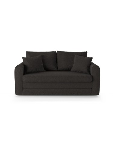 Canapé 2 places en tissu structuré gris foncé