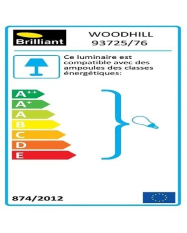 Suspension barre 5 lumières métal et bois L80cm