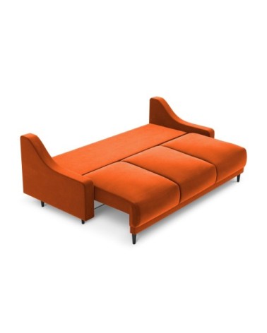 Canapé 3 places en velours orange