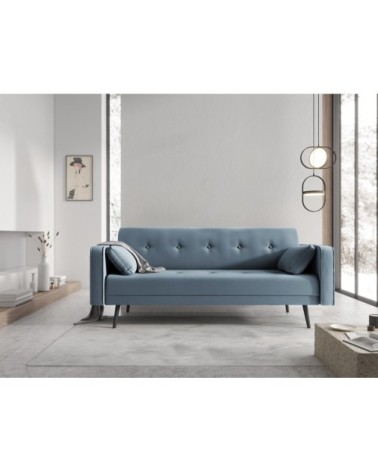 Canapé 3 places en velours bleu clair