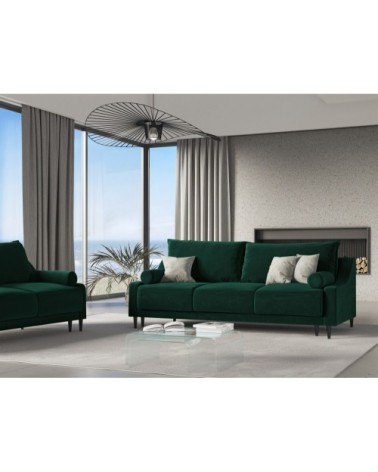Canapé 3 places en velours vert bouteille