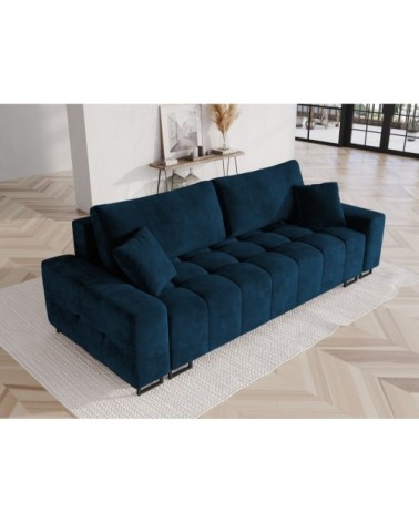 Canapé 3 places en velours bleu roi