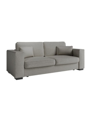 Canapé droit fixe 3 places en tissu - gris