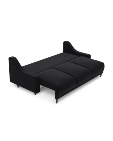 Canapé 3 places en velours noir