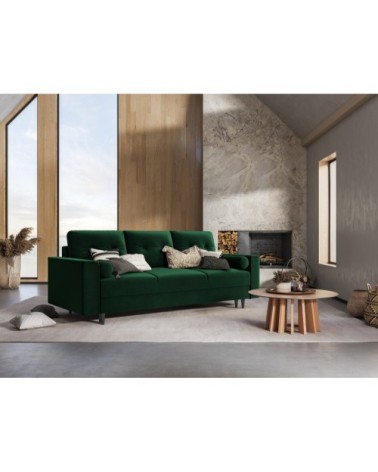 Canapé 3 places en velours vert bouteille