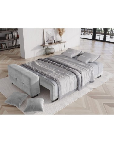 Canapé 3 places en velours gris clair