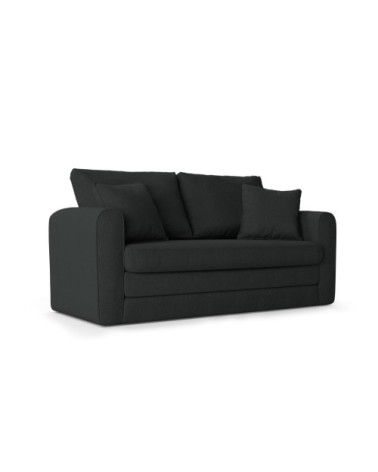 Canapé 2 places en tissu structuré noir