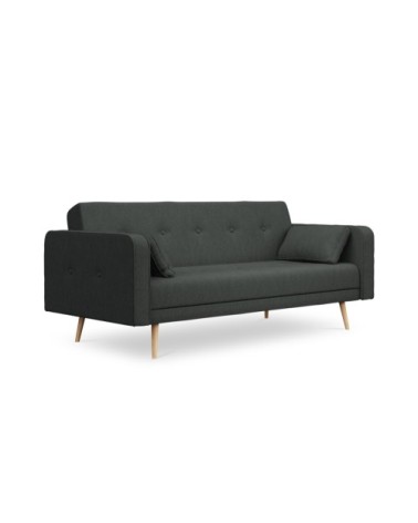 Canapé 3 places en tissu structuré gris foncé