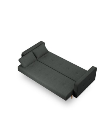 Canapé 3 places en tissu structuré gris foncé