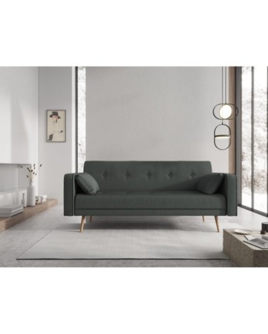 Canapé 3 places en tissu structuré gris foncé