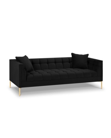 Canapé velours noir 3 places