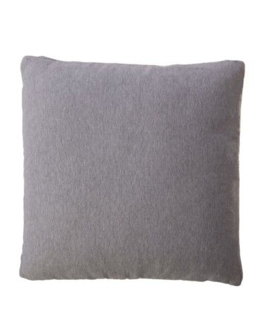 Housse de coussin grise brodée en laine 45 x 45 cm