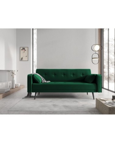Canapé 3 places en velours vert bouteille