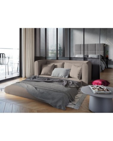 Canapé 2 places en tissu structuré beige