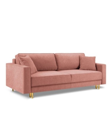 Canapé 3 places en tissu structuré rose