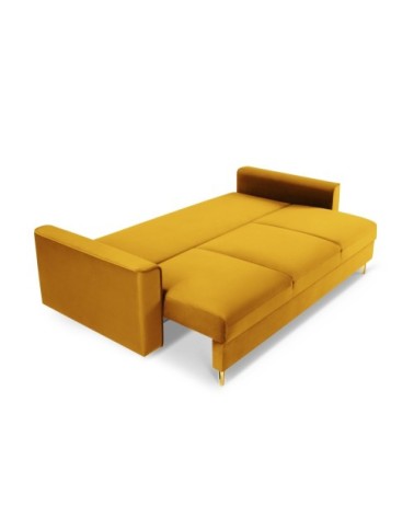 Canapé 3 places en velours jaune