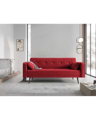 Canapé 3 places en velours rouge