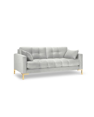 Canapé 3 places en tissu velours argent