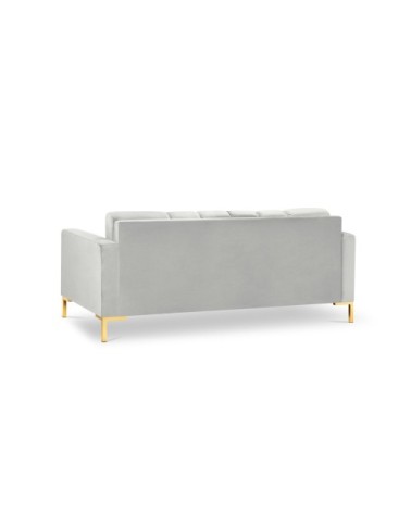 Canapé 3 places en tissu velours argent