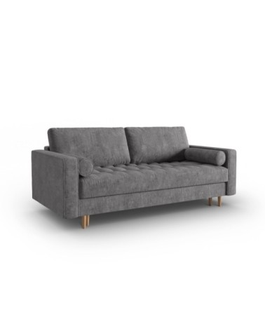 Canapé 3 places en tissu structuré gris