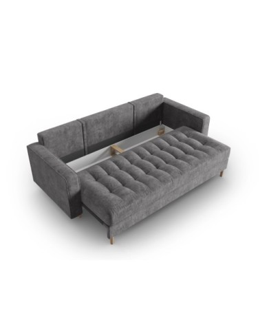 Canapé 3 places en tissu structuré gris