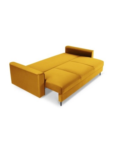 Canapé 3 places en velours jaune