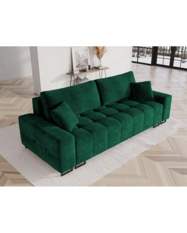Canapé 3 places en velours vert bouteille